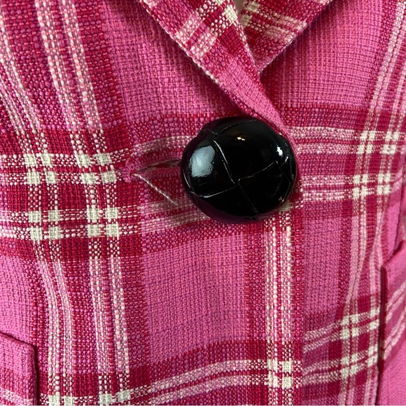 Smythe Duchess Tonal Pink Plaid Blazer Jacket XSmall XS 0 Suit - Picture 8 of 12